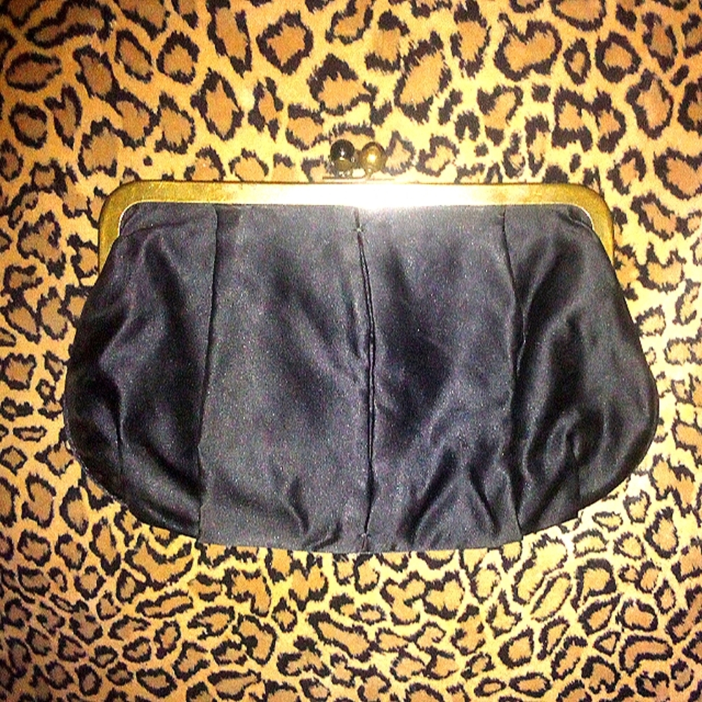 J.Crew Black Satin Clutch Hand Purse